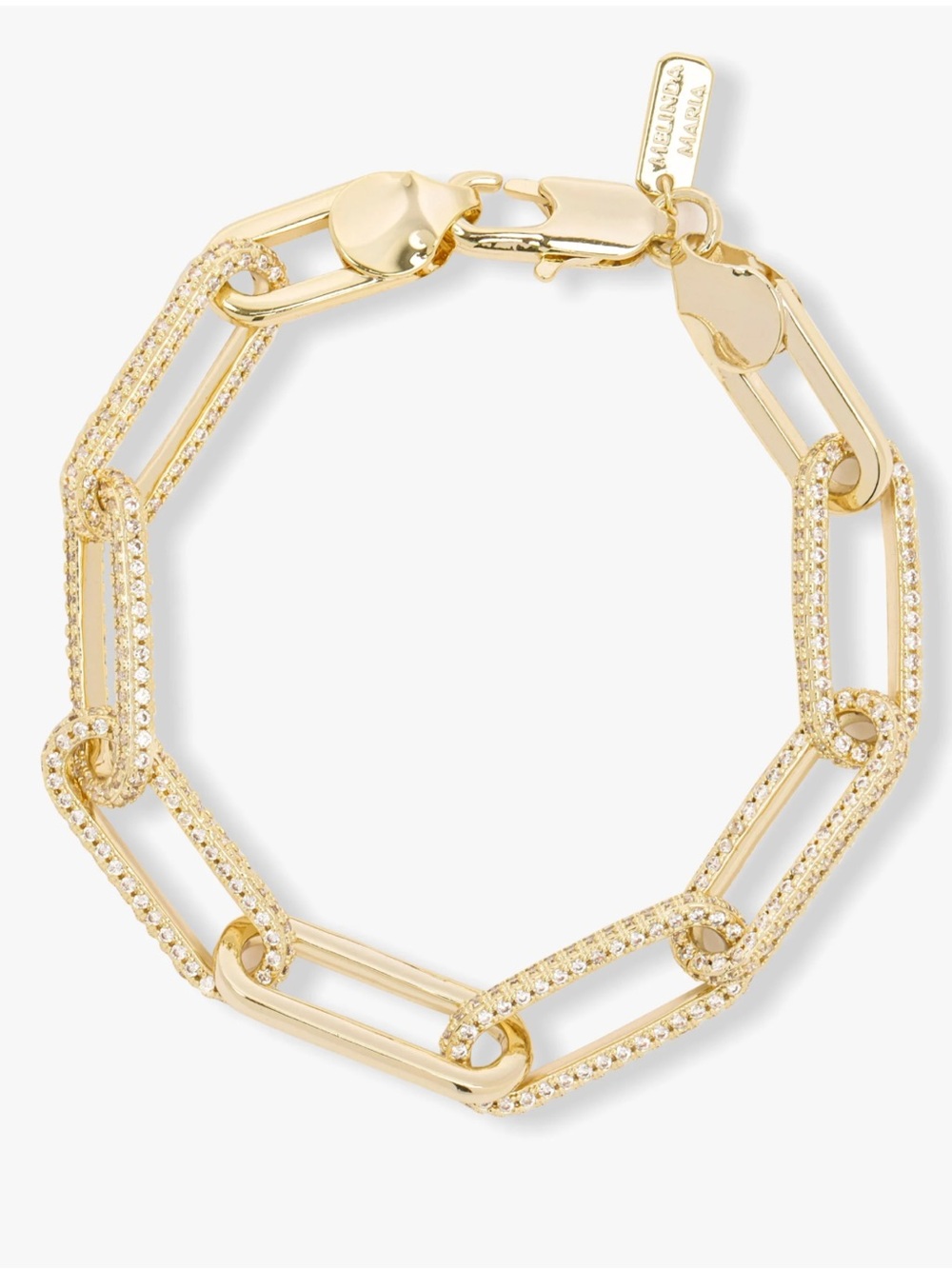 NWT Melinda Maria Gold “Carrie Pavé Chain Link Bracelet”
